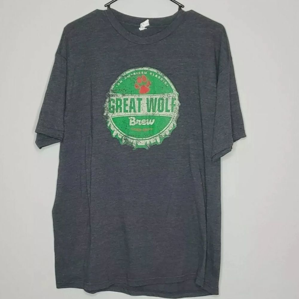 Spectra Apparel Men's Gray "Great Wolf Brew" Short Sleeve T-shirt Size XLarge
